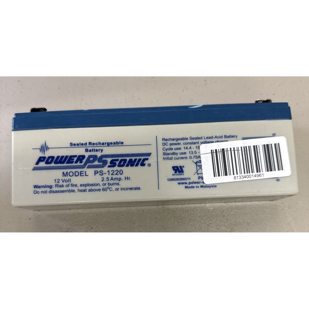 Power-Sonic PS-1220 12V 2.5AH AGM SLA Battery - Alarm UPS Medical F1 Terminal